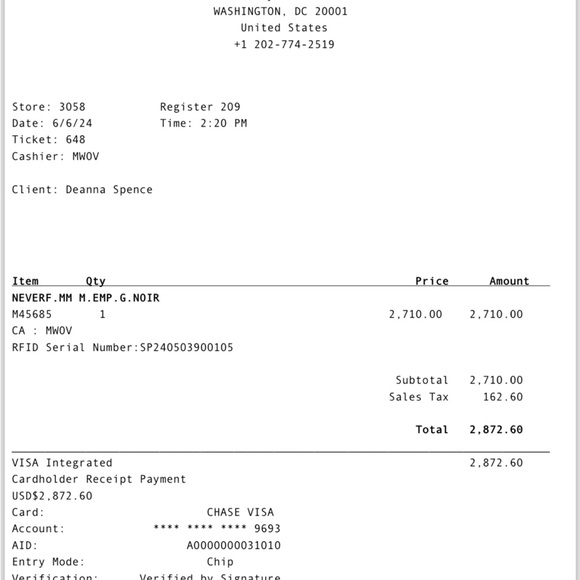 Louis Vitton Neverfull MM Black - Picture 5 of 6